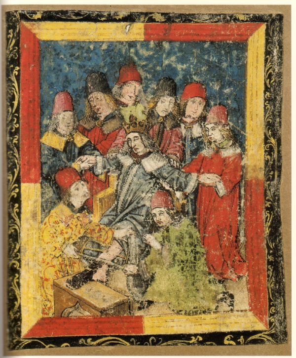 Gemälde eines unbekannten Künstlers: Beinamputation an Kaiser Friedrich III, 1493